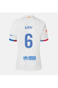 Barcelona Paez Gavi #6 Jalkapallovaatteet Naisten Vieraspaita 2023-24 Lyhythihainen